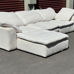 Modular 4 pc White Sectional Cloud Couch