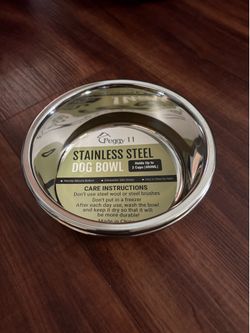 Set of two stainless steel dog bowls