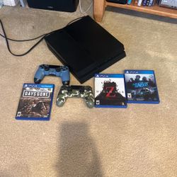 Ps4 + 2 Controllers With Aftermarket Parts