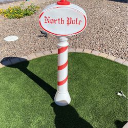 Christmas North Pole Blow Mold Sign