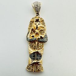 10k Gold & Diamond Pharaoh Pendant
