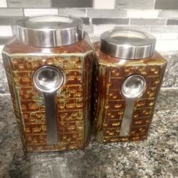 Lot Of 2 Pier 1 Storage Spoons