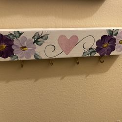 Hand Painted 4 Key Holder 
