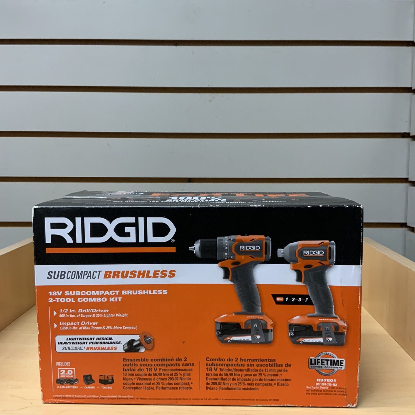 NEW RIDGID R97801 18V Subcompact Brushless 2-Tool Combo Kit drill screwdriver IMPACT battery operated CHARGER