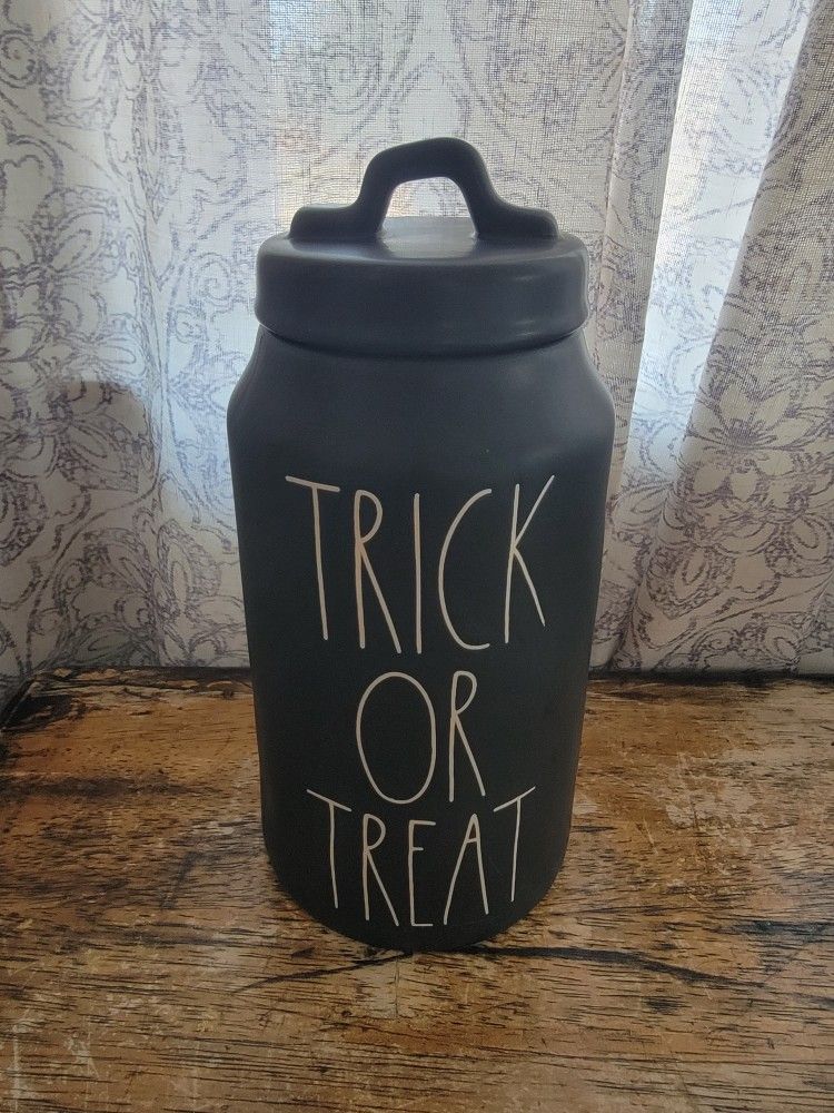 Rae Dunn Matte OG Teick Or Treat Canister 