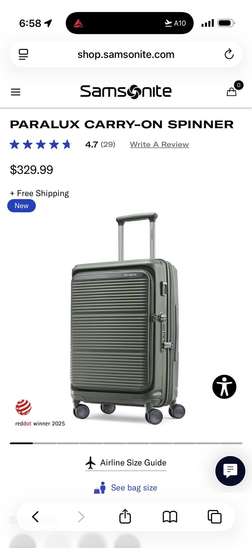 BRAND NEW- NEVER USED! SAMSONITE PARALUX
