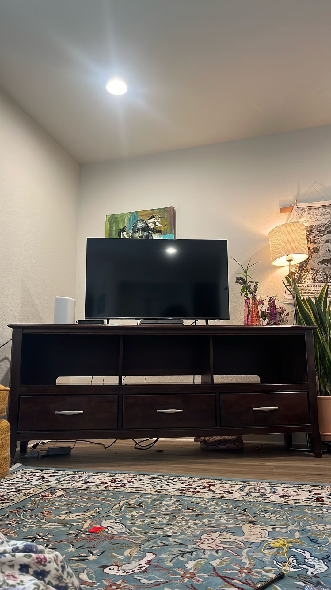 Gorgeous Solid Wood Tv Stand With Storage And Outlet