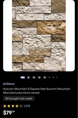 AirStone Autumn Mountain wall stone panels 3 boxes