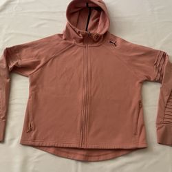 Women Puma Track Jacket Outerwear Long Sleeve Shirt Pullover Zipper Pink Large