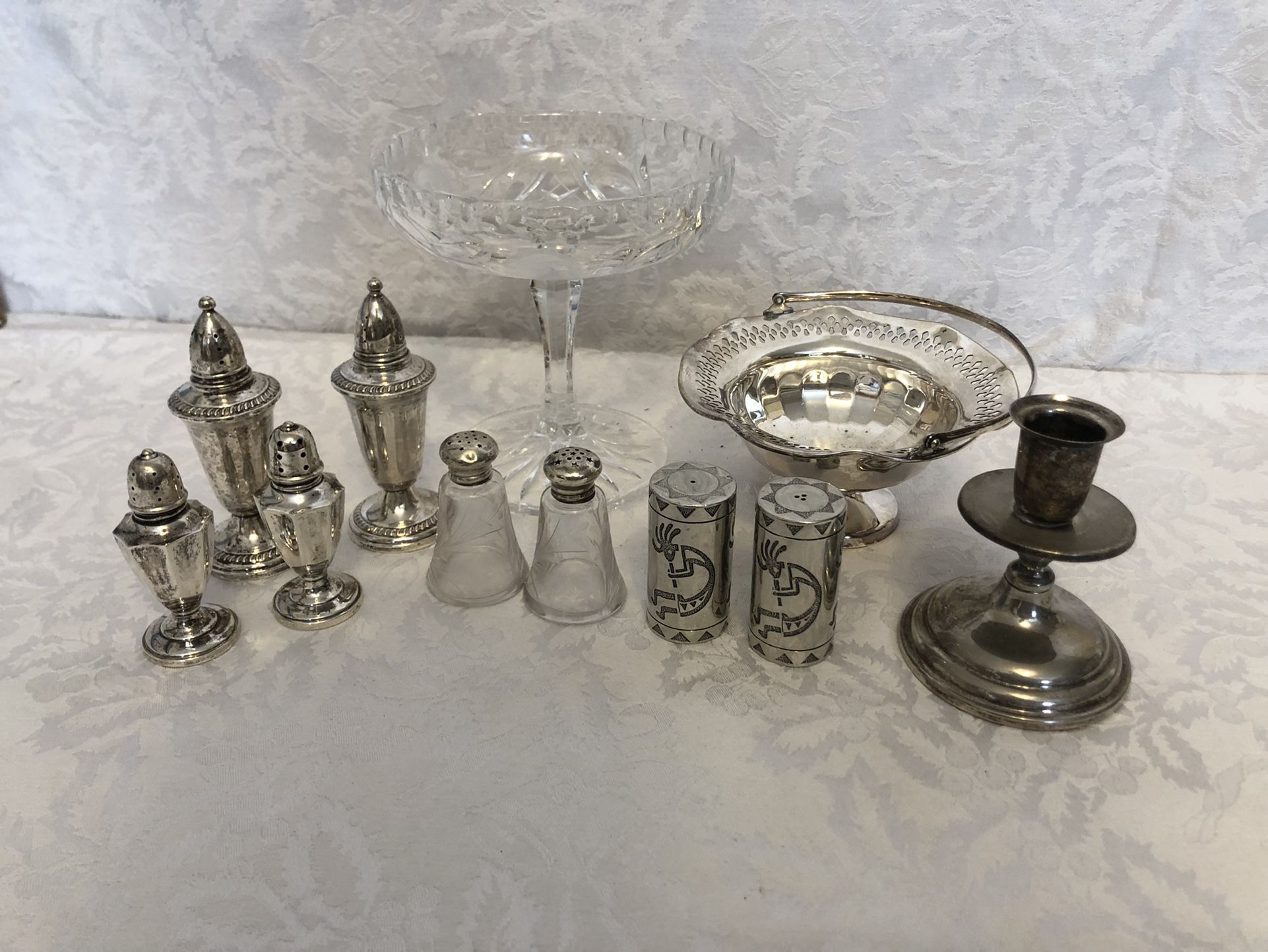 Silver, Pewter, and Crystal Lot