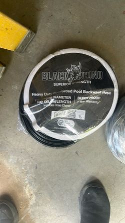 100’ Long 1 1/2” Super Heavy Duty Pool Hose Black Rhino Brand