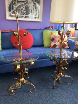 Vintage Italian Hollywood Regency table floor lamp