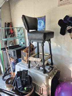 Leather Bar Height Chair