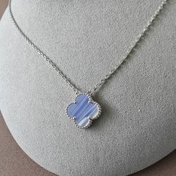 VCA Clover Light Blue Necklace