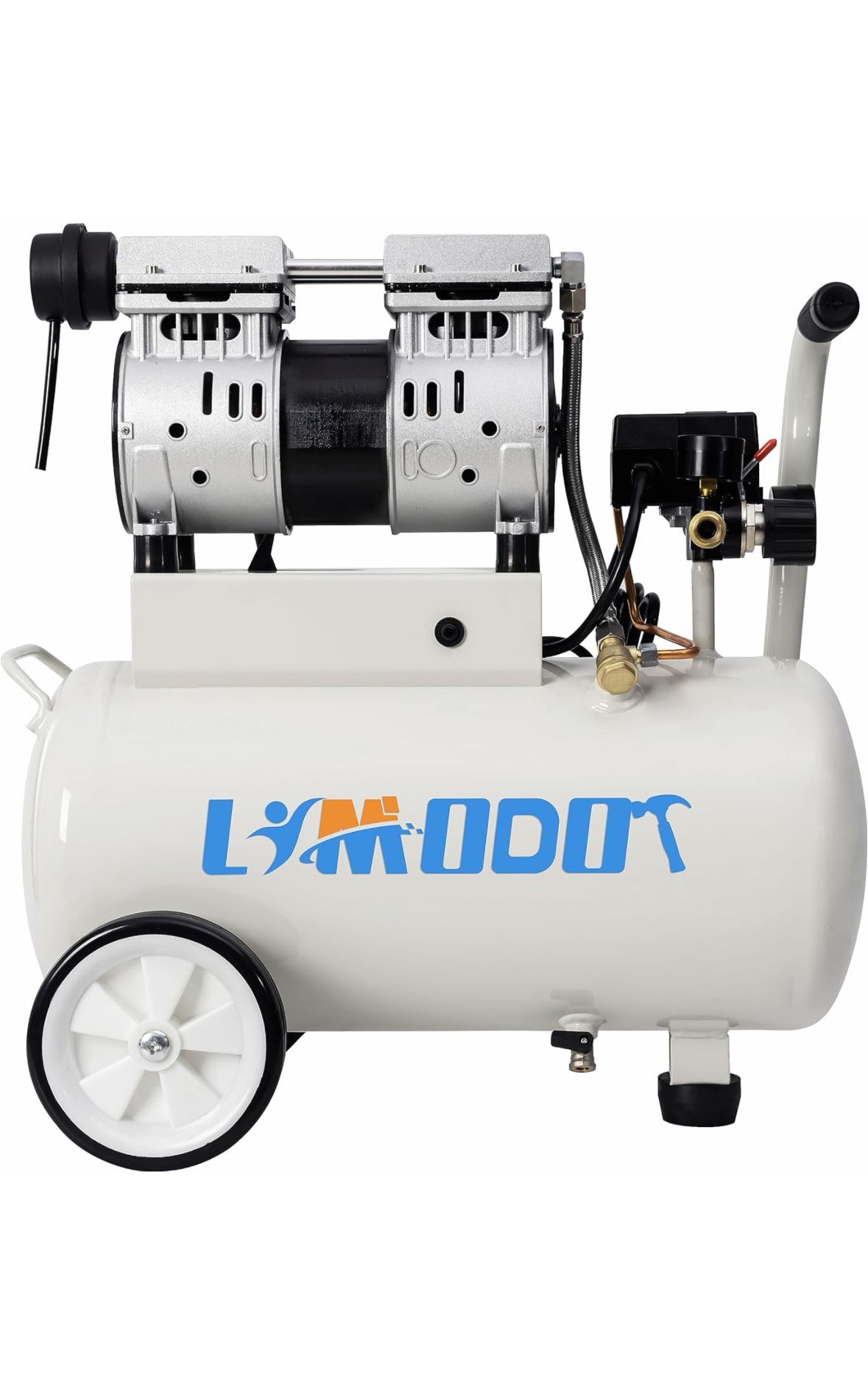 Limodot Air Compressor, Ultra Quiet Air Compressor, Only 68dB, 6 Gallon Durable Steel Air Tank, Fill In 80s, Fast 25s Recovery, Oil-Free, Ideal For Sh