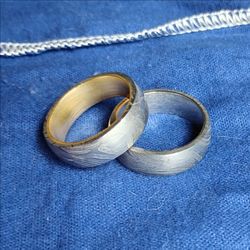size 13.5 - 14 Damascus steel ring