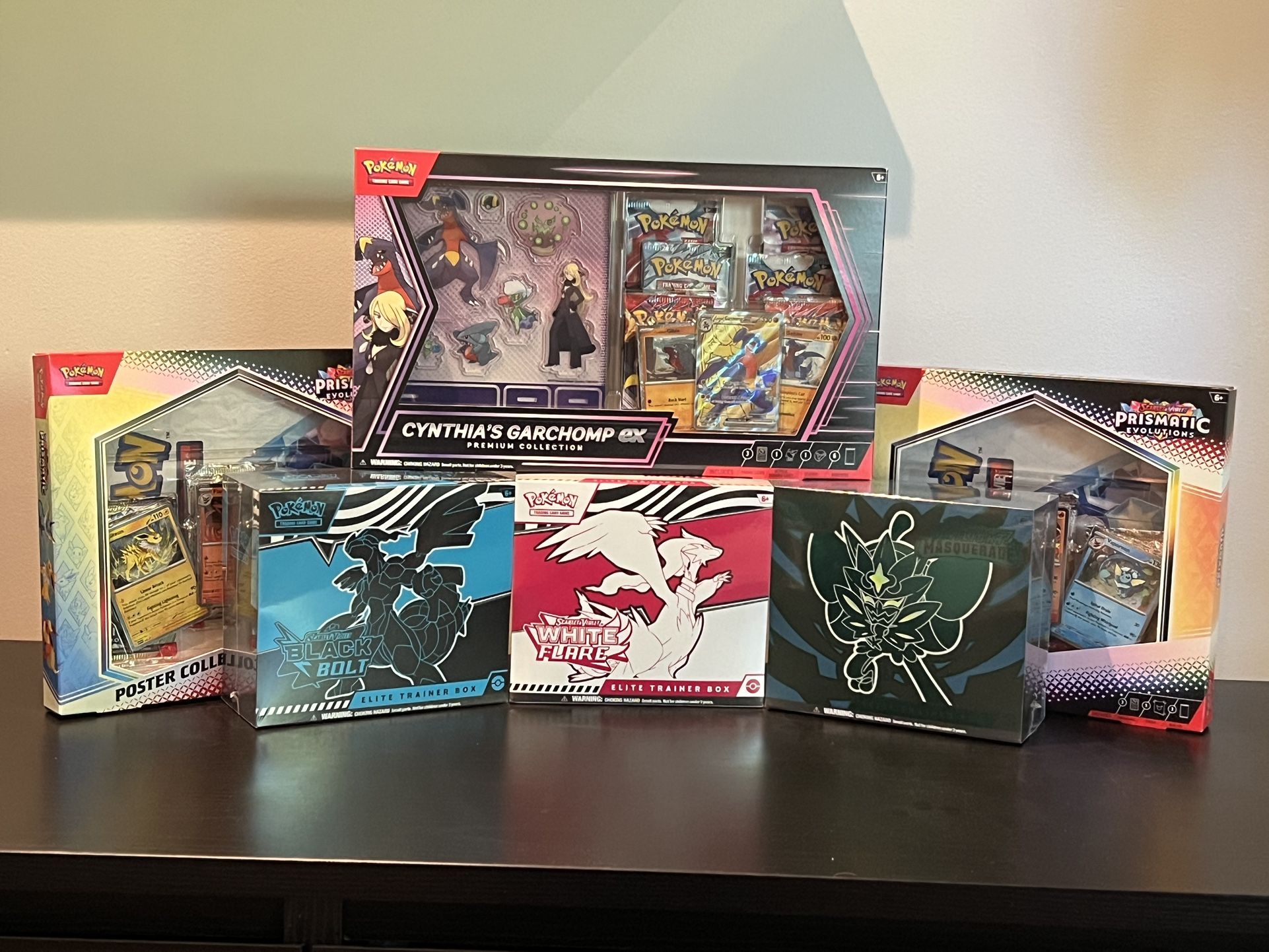 Pokemon Sealed Items (ETB, Garchomp, Poster)