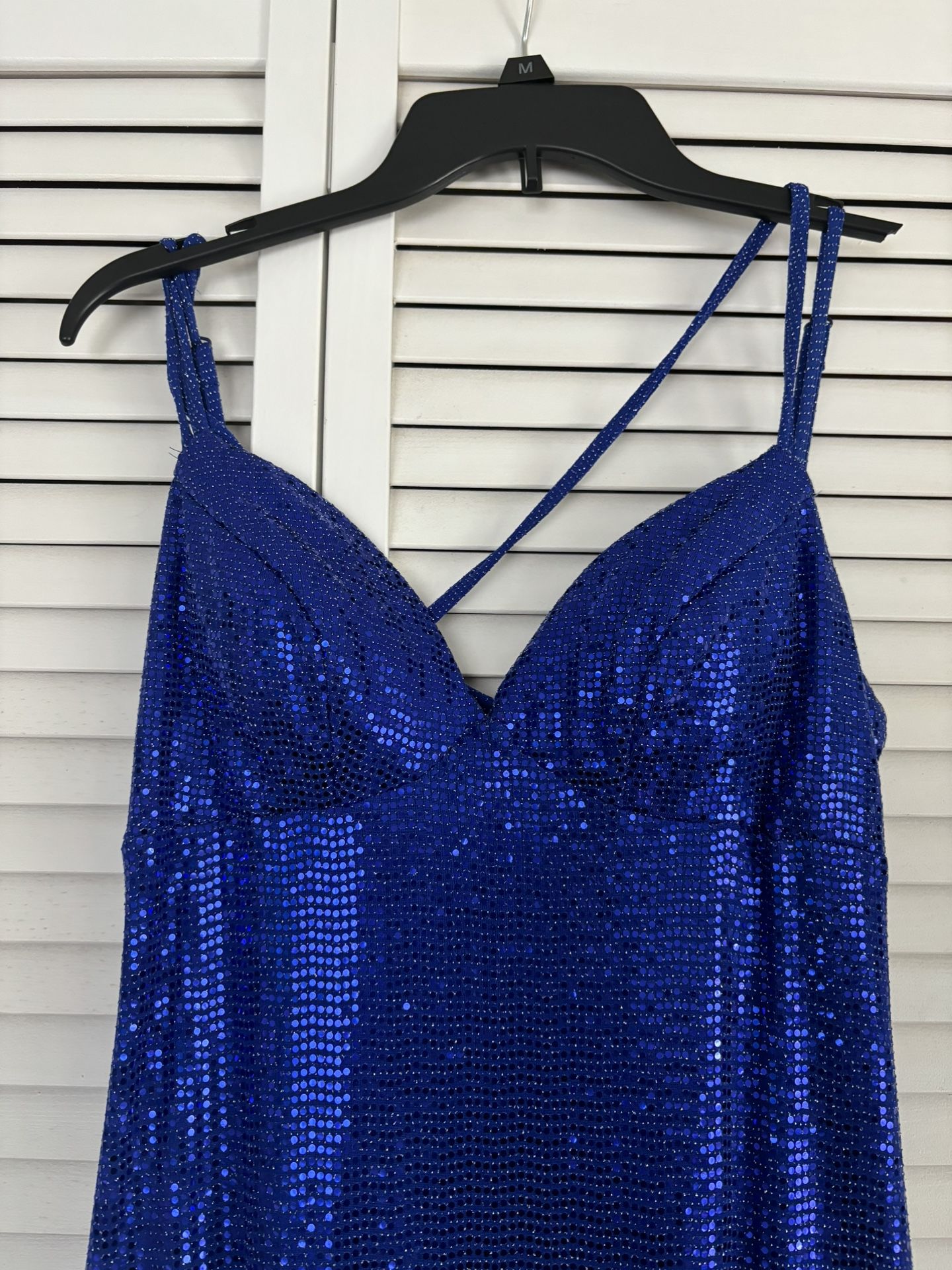 Blue Sequence Prom/formal Dress Size 11/12 Macys (fits Size 5 8 Normal Sizing)