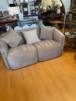 Chenille Upholstered Loveseat 