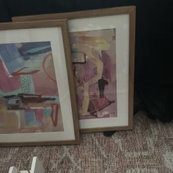 Pink Paintings 2 Piece Set 