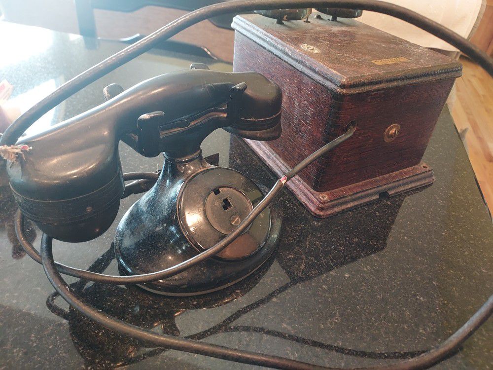 Antique Western Electric Phone and Crank Box