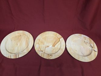 Plate 10 Inch Burma Teak Marble- (3 Pieces)
