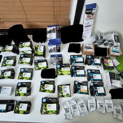 HUGE lot of ink cartridges -HP and Epson printers. NEW!