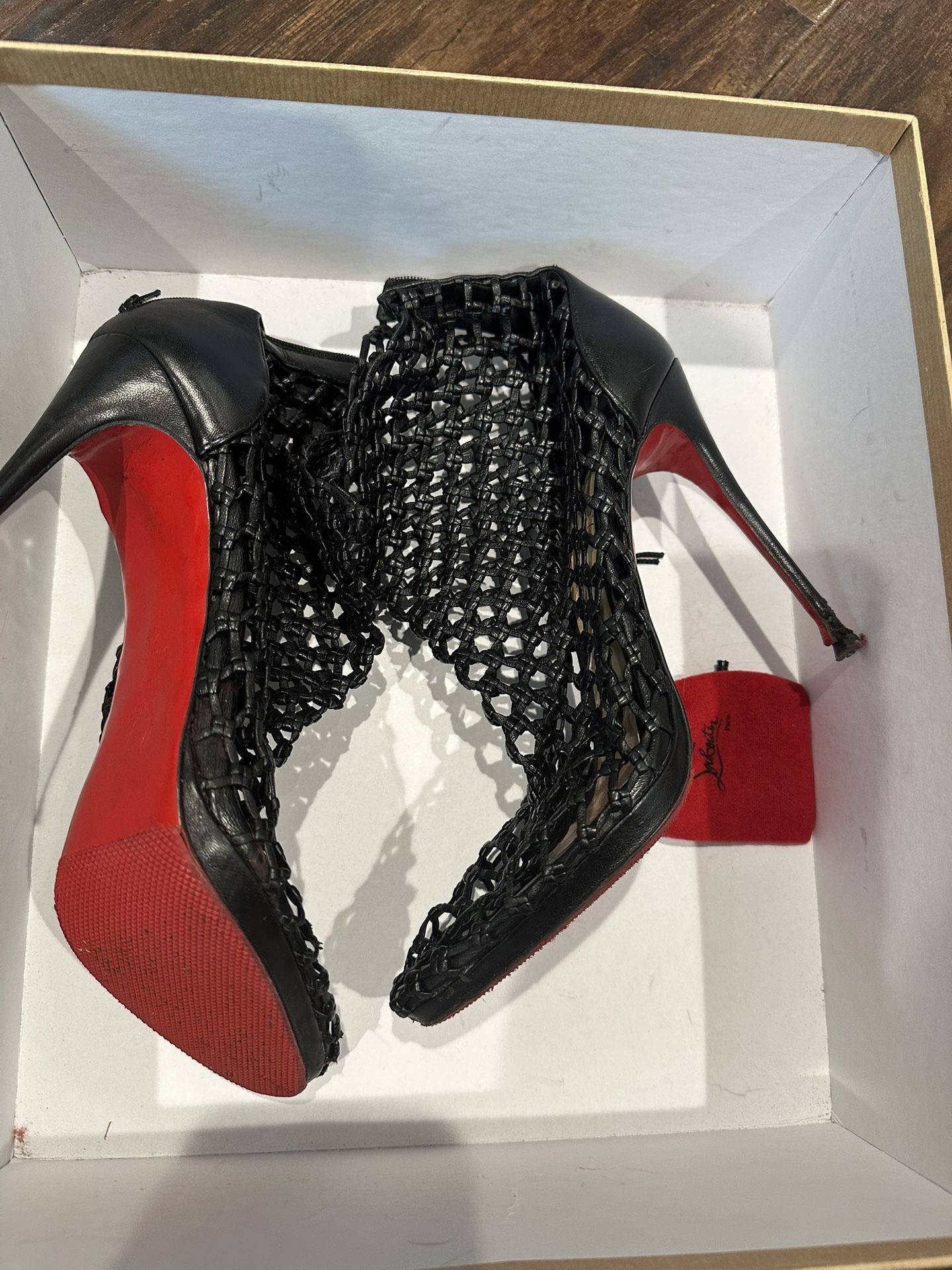 Christian Louboutin Black Mesh Heels Size 40