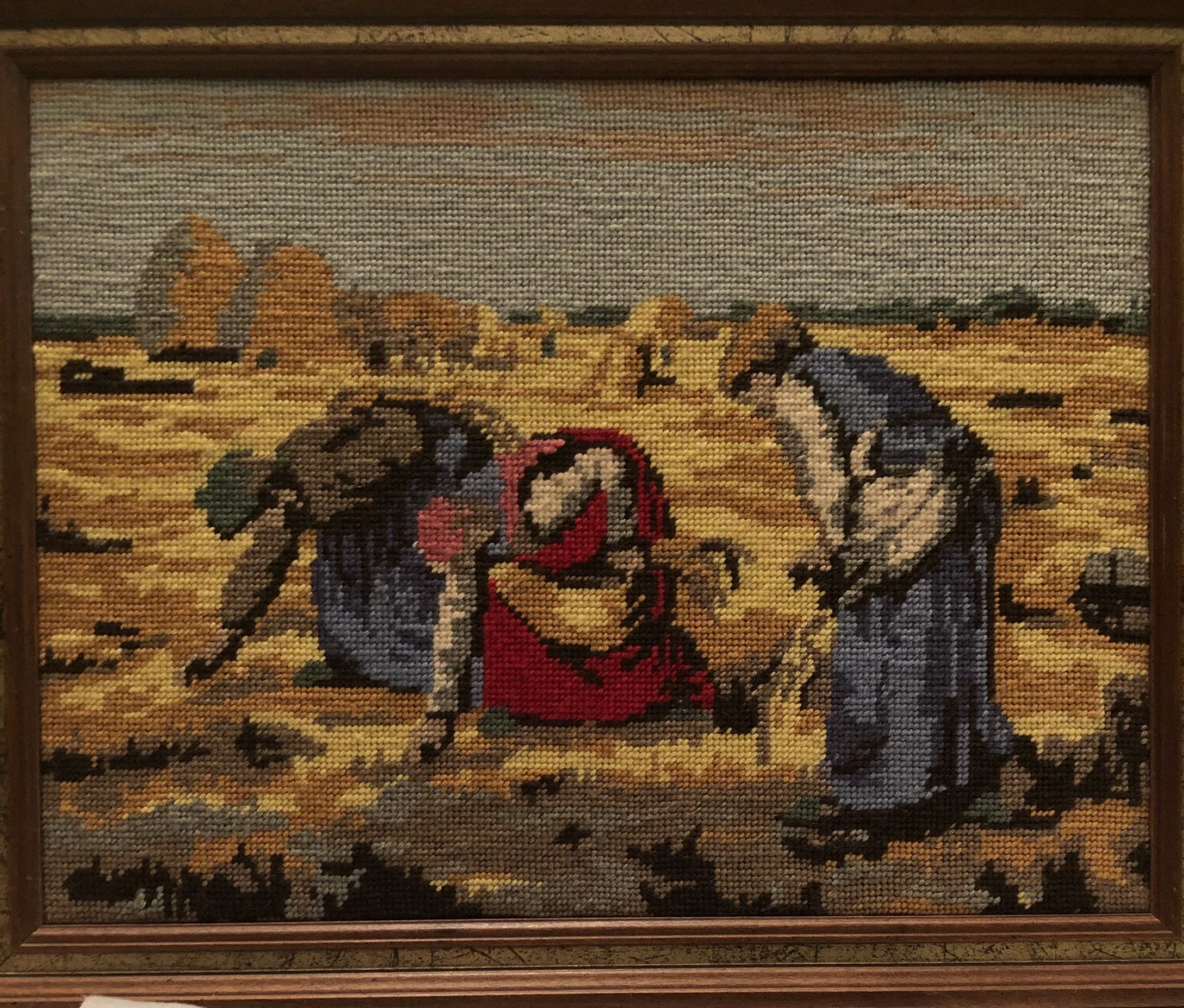 Vintage Needle Point Picture “ The Gleaners”