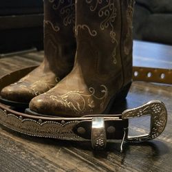 Girl Boots And Belt