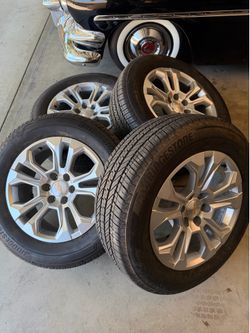Set of 4 20” Chevy rims and tires