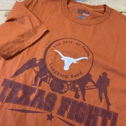 Majestic Section 101 Texas Fight Longhorn T-Shirt Size M Burnt Orange - NEW