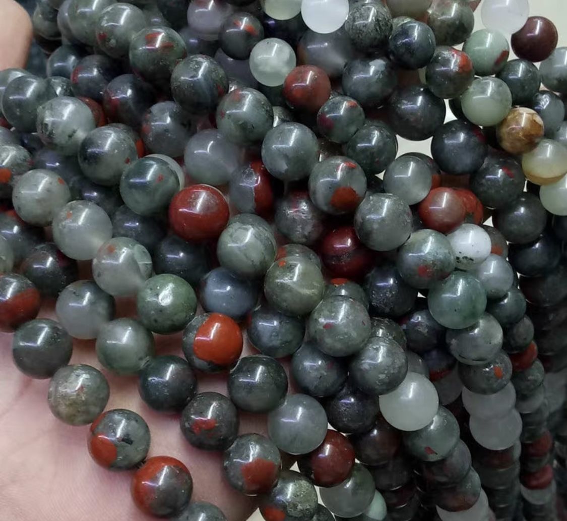 African Blood Stones 8mm Loose Beads (1 Strand 15”-16”)