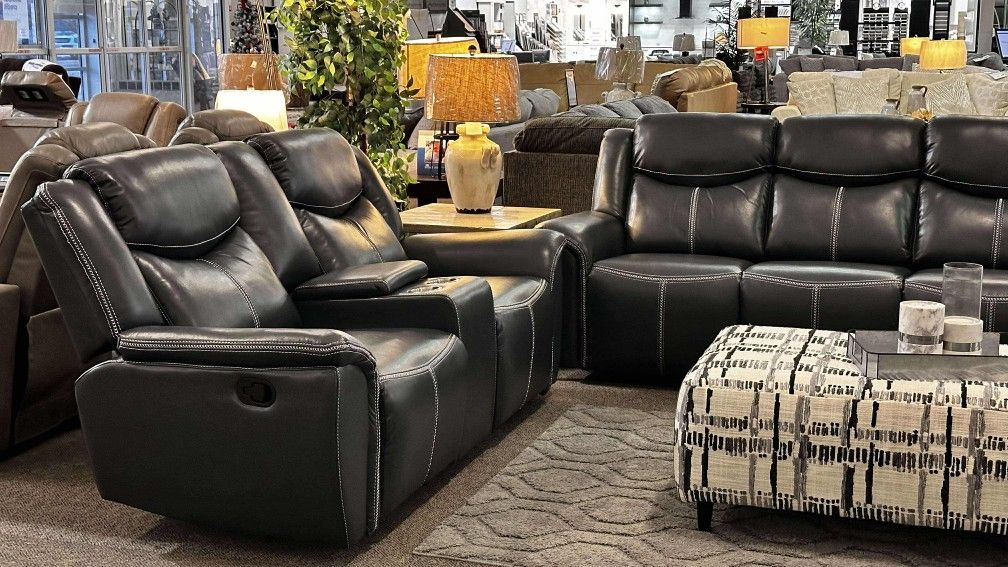 [OM] 🟪 Only $45 initial then take it home 🏡 Brand New  Sloane 2 Piece Reclining Sofa And Loveseat 