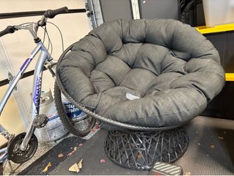 Papasan Chair with Brown Wicker Frame