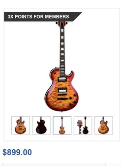 Dean Thoroughbred Select Quilt Top Electric Guitar Transparent Cherry Burst