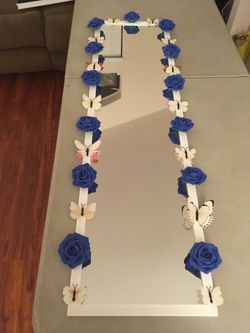 Blue flowers with butterflies