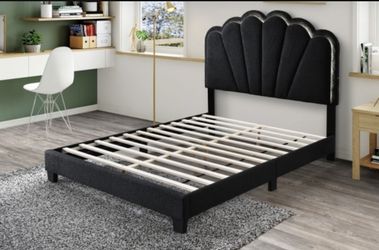 Twin Fabric Bed Frame W/ LED 