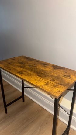Industrial Wood and Metal Writing Desk