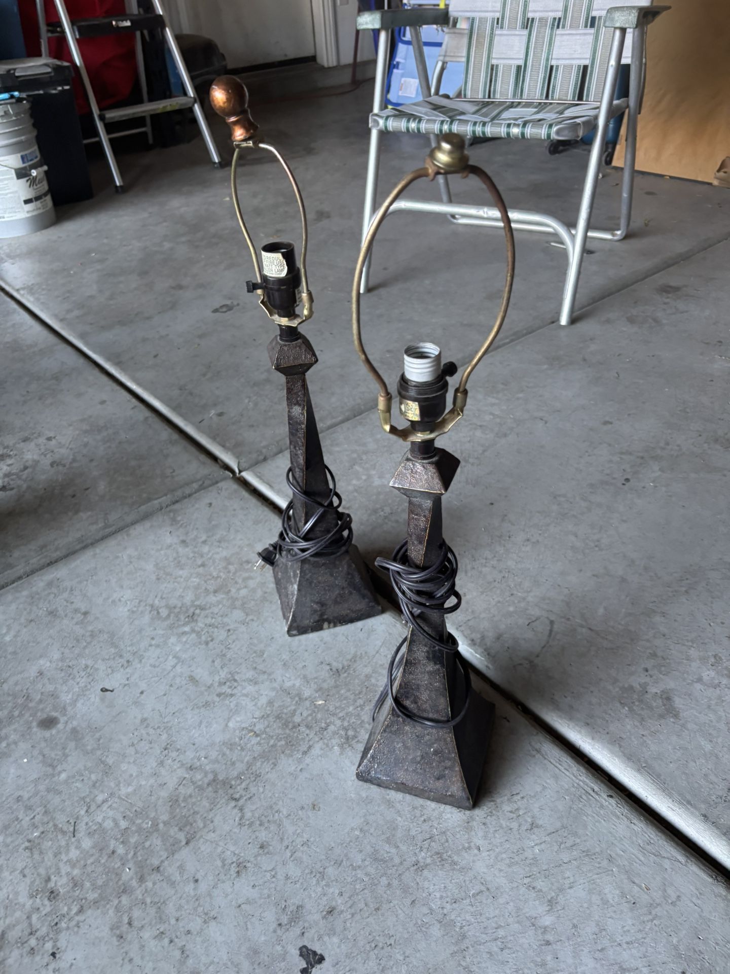 Pair Of Decorative Table Lamps No Shades