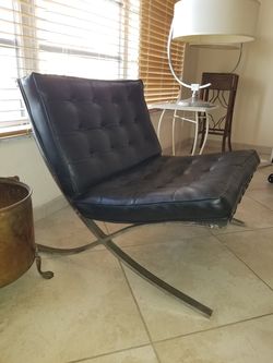 Vintage Black Barcelona Chair! Mid Century Modern. MAKE OFFER.