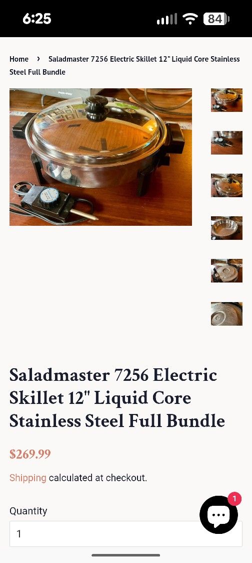 Saladmaster 7256 Oil Core Electric Skillet w/ Vapo Lid & Power Cord 12” Manual