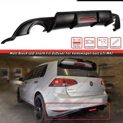 15-17 VW Golf Rear Bumper Diffuser W/LED Light 