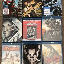 Blue Ray dvd lot of 9 movies.