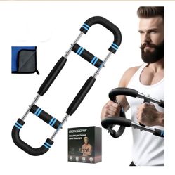 Twister Arm Trainer, 60-110lb Adjustable Resistance Workout Equipment Twister Arm Chest Exerciser Power Twister Bar, Portable Chest Press Machine Deta