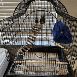 Bird Cage With Bed &Feeders