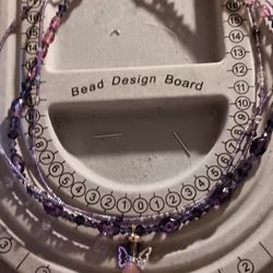 Purple Beaded  Angel Necklace