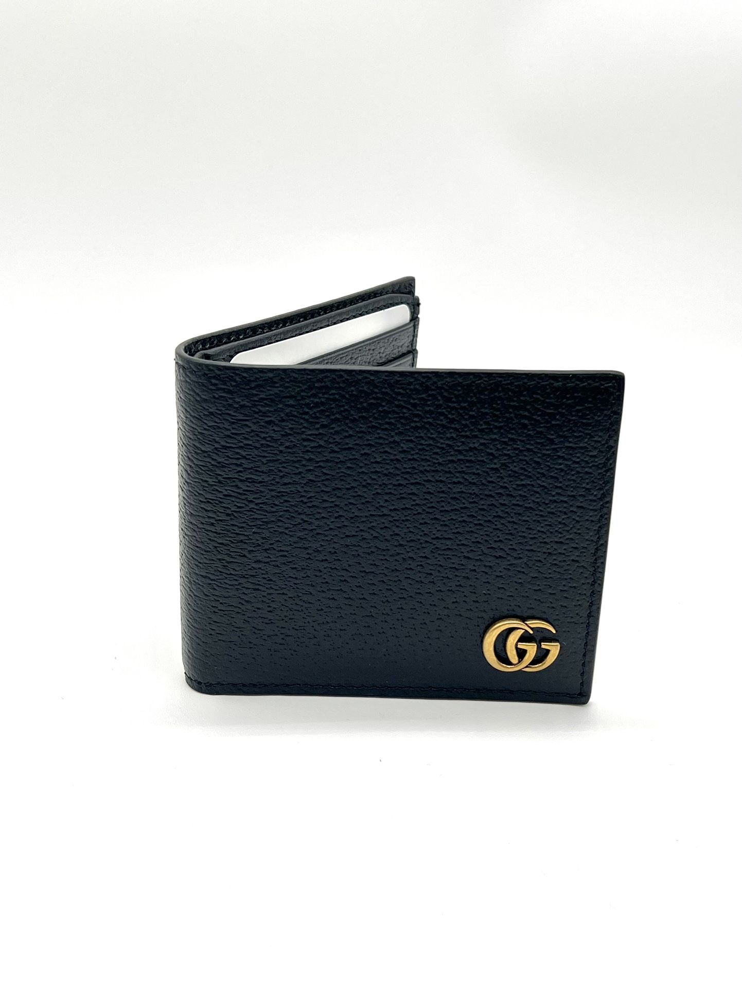 Gucci Black GG Marmont Calfskin Bi-Fold Wallet