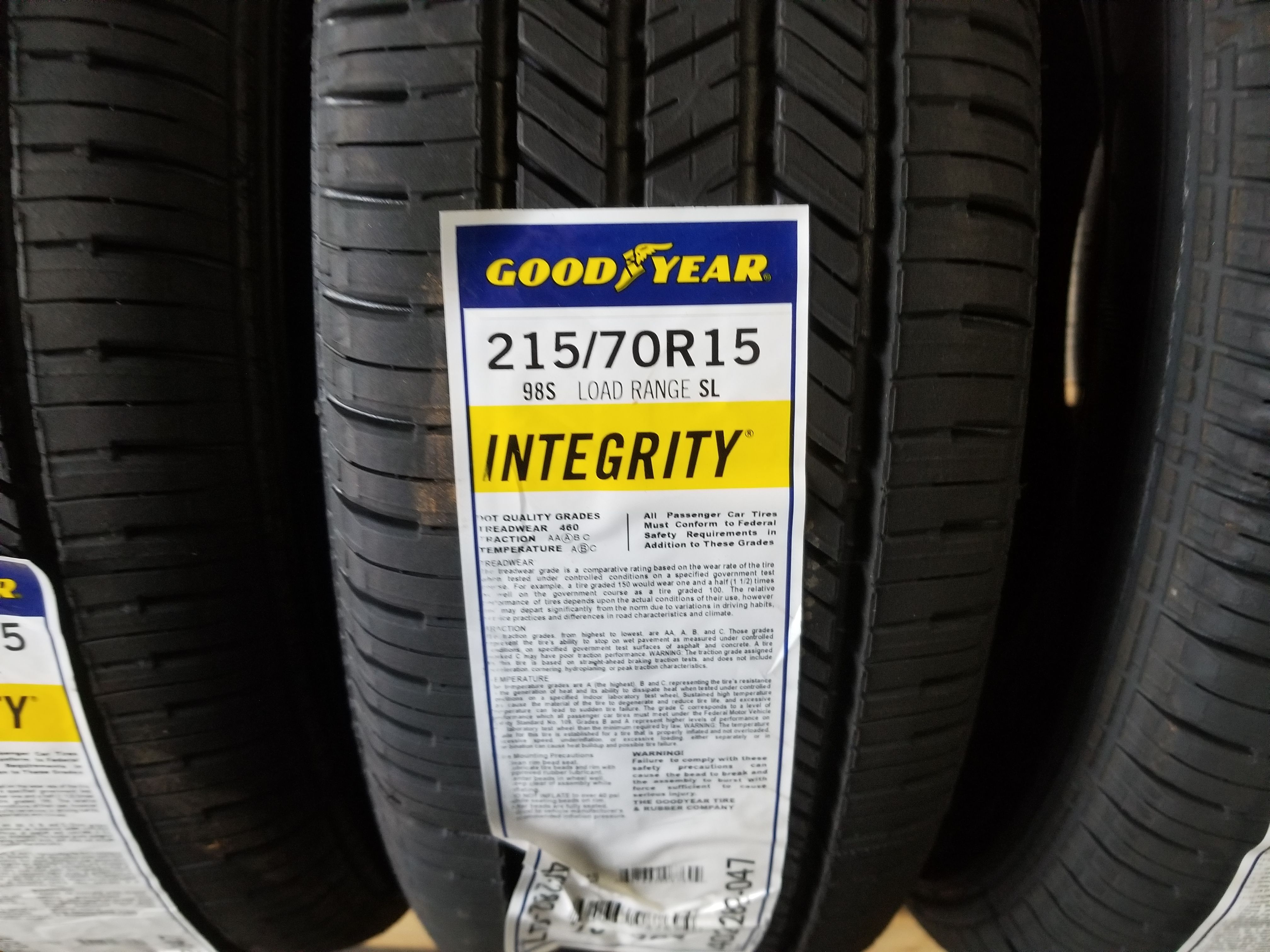GOODYEAR INTEGRITY 215/70/15