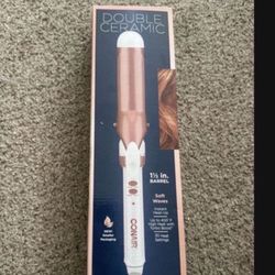 Conair Double Ceramic Classic Curls 1 Inch Barrel Curling Iron - Rose Gold